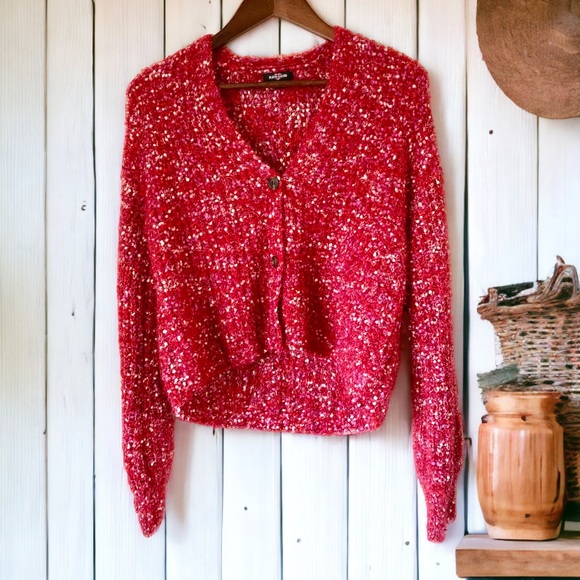 Ransom Red & White Cardigan Size Small - Picture 7 of 8